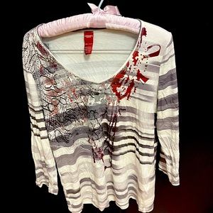 Olsen detailed 3/4 sleeve lightweight shirt